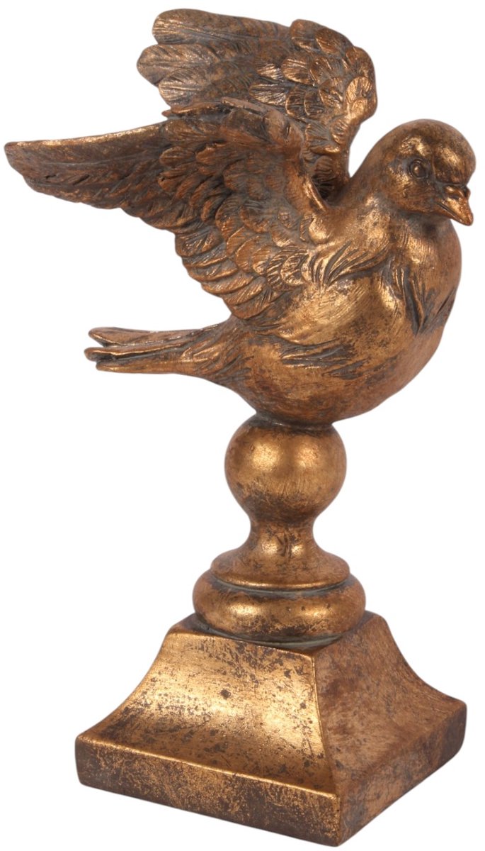 Baroque - Decoratief beeld of figuur - Duif op voet resin 22.5 cm - 22.5x14x9 - Polyresin