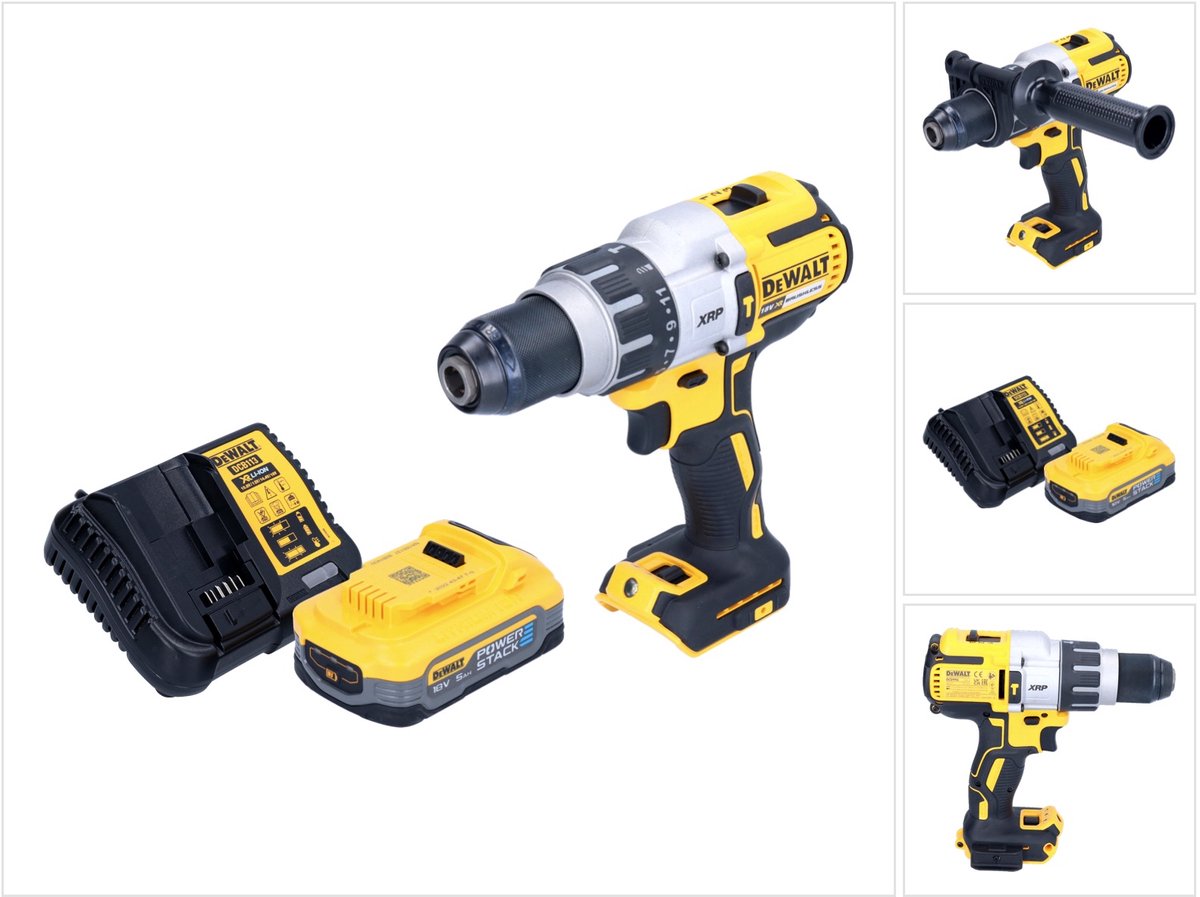 DeWalt DCD 996 H1 accu klopboormachine 18 V 95 Nm borstelloos + 1x Powerstack accu 5.0 Ah + lader