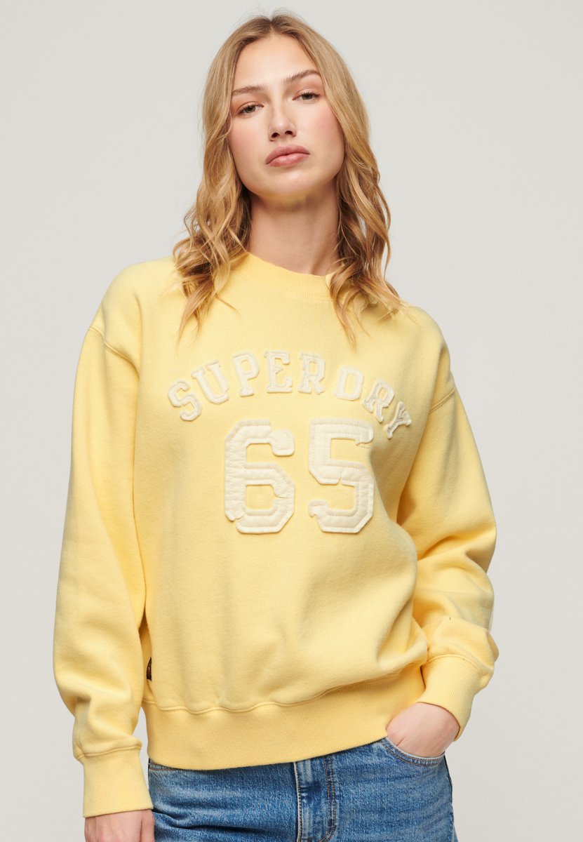 Superdry Athletic sweatshirt met appliqué en losse pasvorm Dames Truien Geel