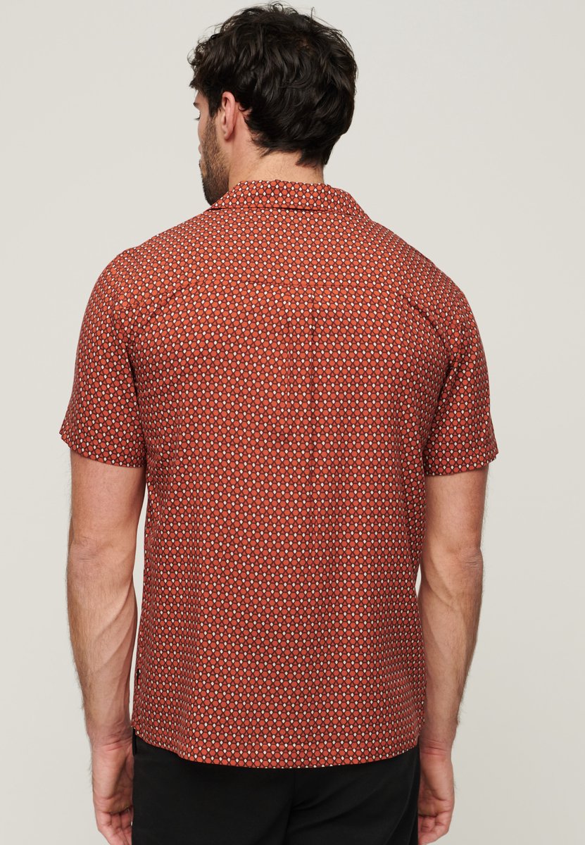 Superdry 70s overhemd met reverskraag en korte mouwen Heren Shirts Rood