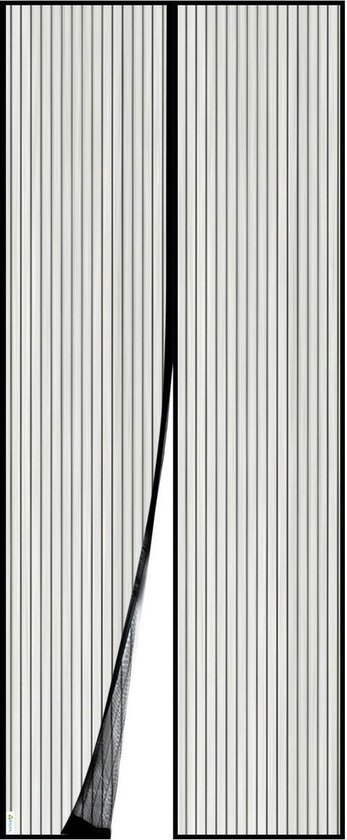 Magnetische hordeur 110 x 240 cm Heavy-duty gaasgordijn Weghouden van muggen Gordijn voor balkon- / terrasdeur Maat tot - Zwart