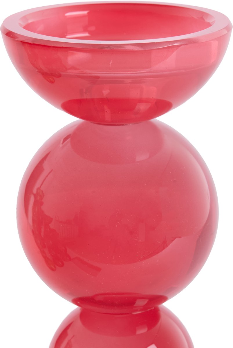 Kandelaar ITINGA - Ø9.5x15.5cm - Rood