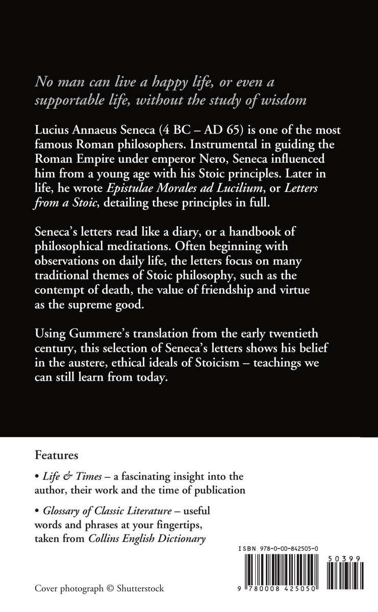 Letters from a Stoic Collins Classics - back cover