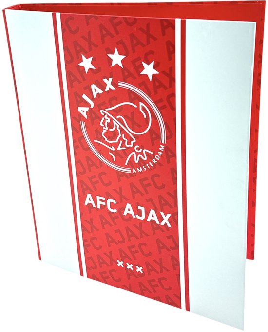 Witte en rode map geopend, met Ajax-logo en "AFC AJAX" tekst.