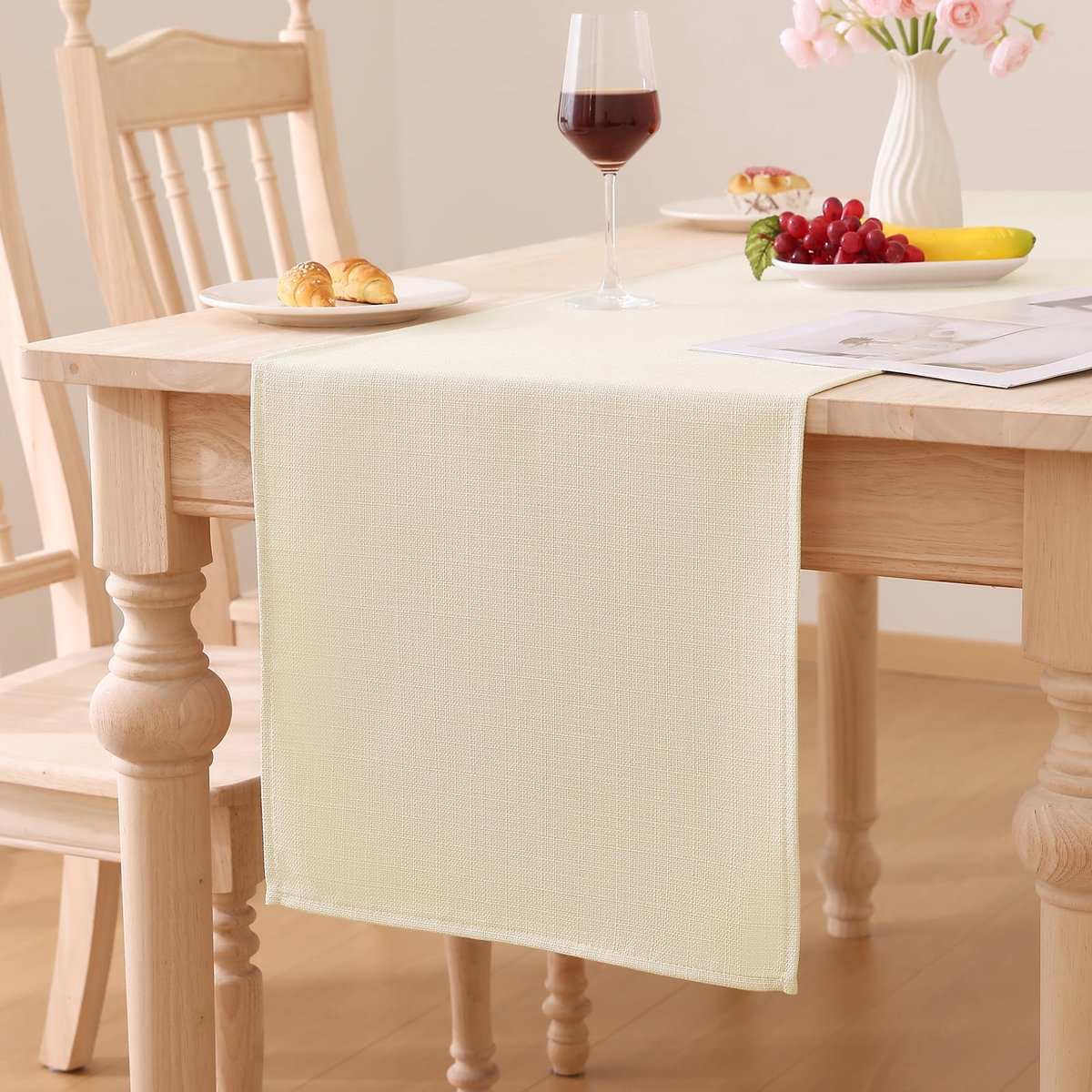 My Ninki ® Tijdloze Tafelloper met Waterafstotende Eigenschappen en Moderne Linnenlook voor Diverse Gelegenheden