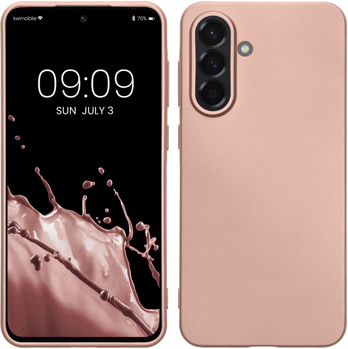 kwmobile telefoonhoesje geschikt voor Samsung Galaxy A56 5G - Hoesje voor smartphone - Back cover in metallic roségoud