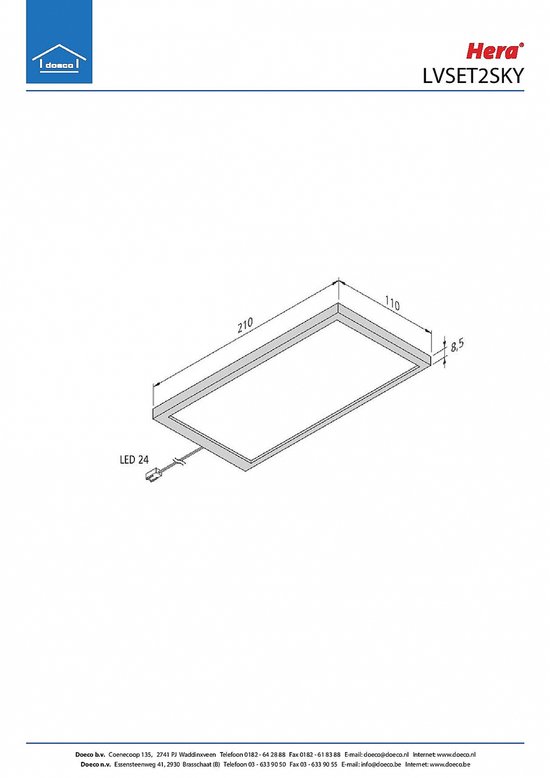 Hera Led Panel Hera Led Sky ledset van 2 spots 24V Rvs-look | bol