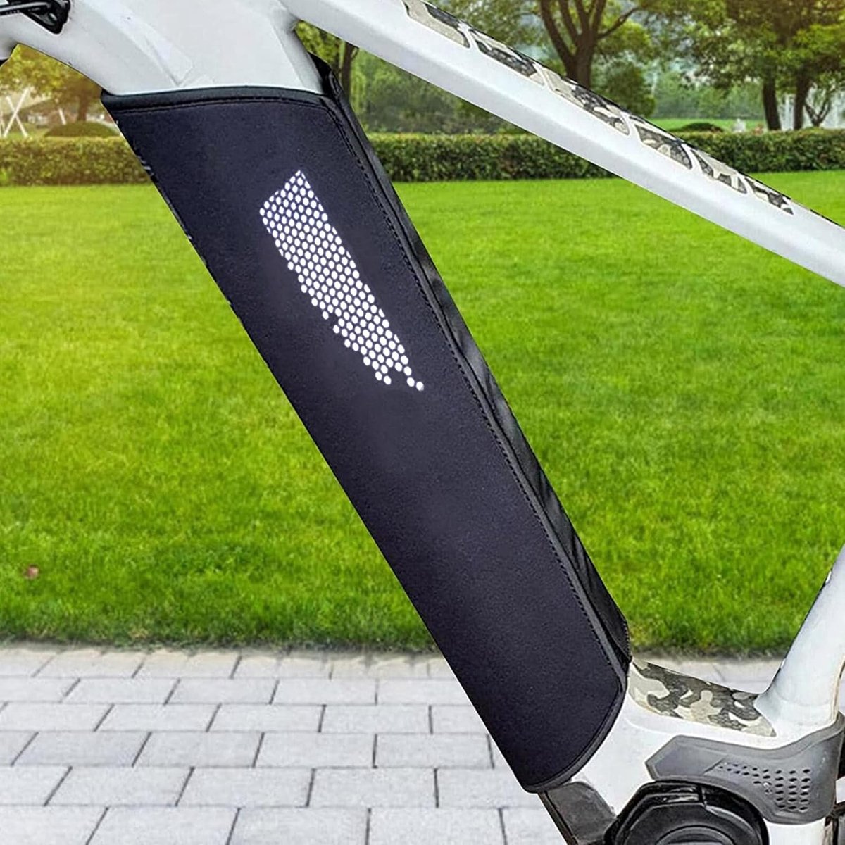 E-bike accu beschermhoes met reflecterende en waterdichte eigenschappen voor 32-40 cm frameomtrek - Fietsbatterij bescherming tegen alle weersomstandigheden.