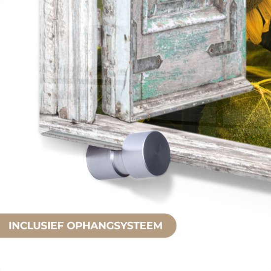 MuchoWow® Peinture sur verre 40x60 cm - Peinture sur verre acrylique - Transparent - Tournesol - Fleurs - Soleil - Photo sur verre - Peintures