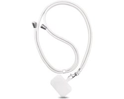 Smartphonica Telefoonkoord universeel - verstelbaar afneembaar koord voor mobiele telefoon - wit