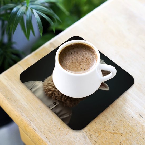 Onderzetters voor glazen - Schaap - Wol - Kok - 10x10 cm - Glasonderzetters - 6 stuks