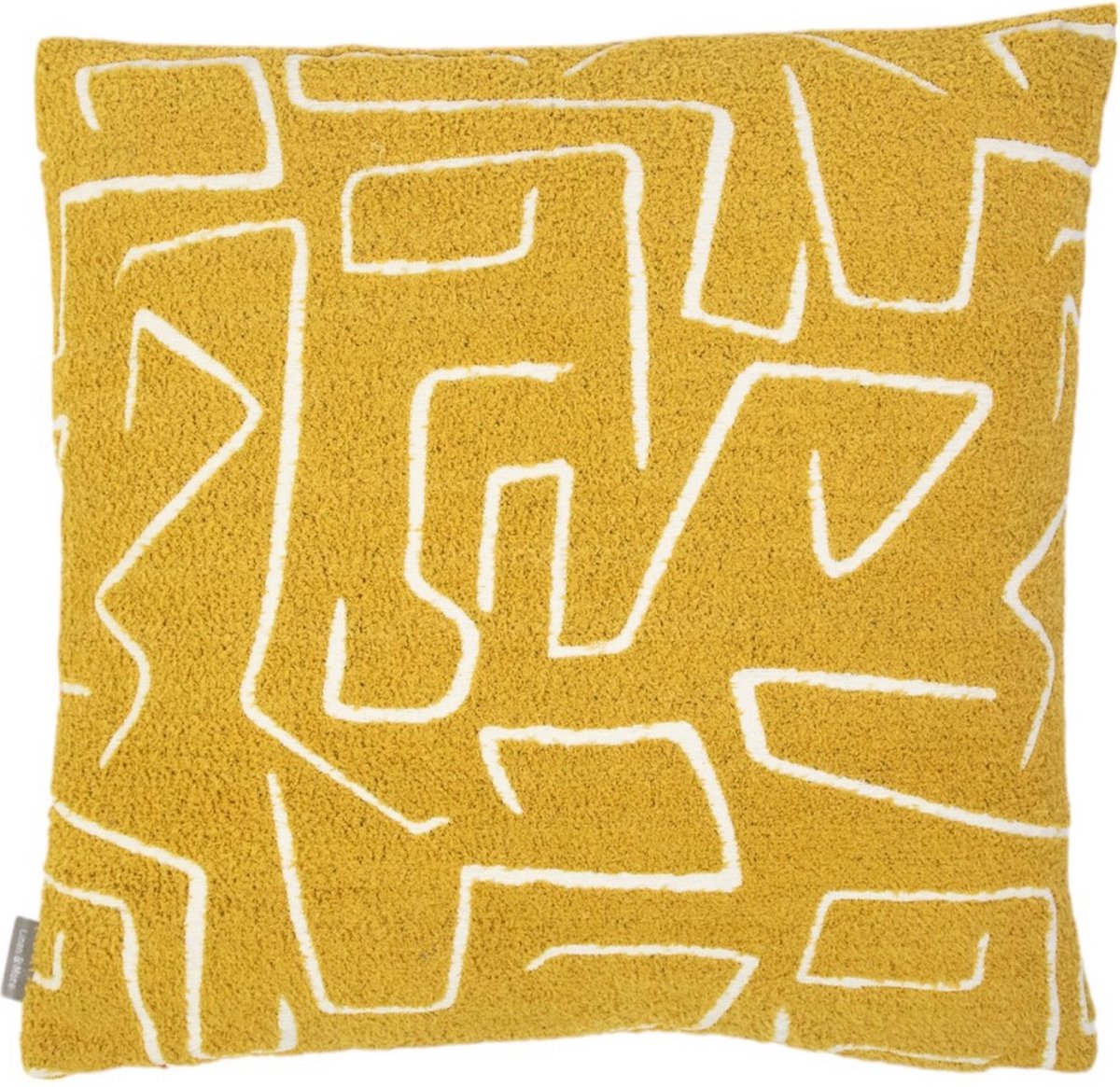 Mars & More Roy chenille jaquard kussen honing geel 45x45cm