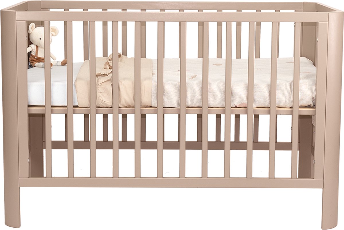 Novi at Home Philou Ledikant - Babybedje met Ronde Hoek - Baby Bed 60x120 cm - verstelbaar bodem - Zand – foto 7