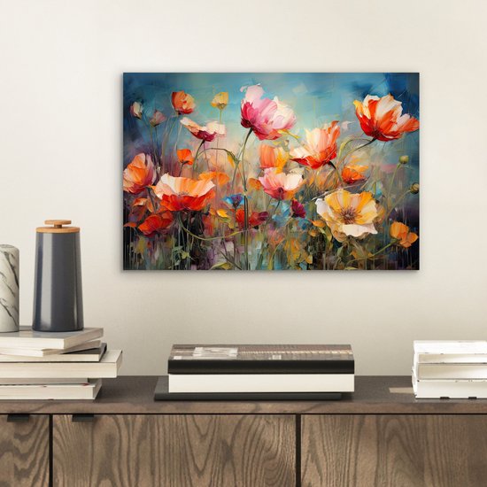 Tableau aluminium 30x20 cm - Décoration murale métal - Fleurs - Aquarelle - Art - Botanique - Nature - Décoration murale métal salon - Décoration industrielle - Photo sur dibond - Accessoires industriels chambre