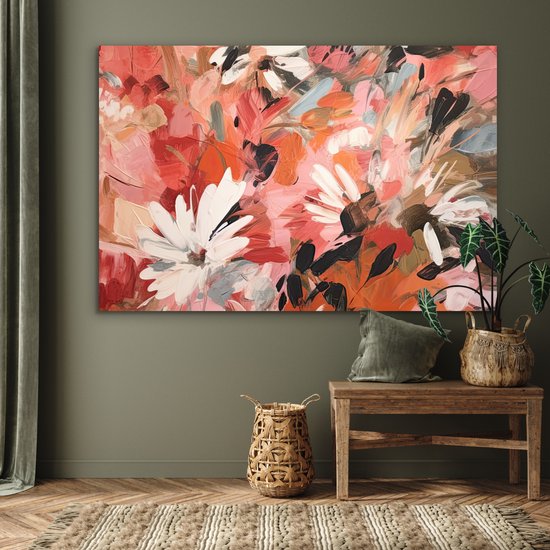 Tableau aluminium 180x120 cm - Décoration murale métal - Fleurs - Art - Abstrait - Peinture - Décoration murale métal salon - Décoration industrielle - Photo sur dibond - Accessoires industriels chambre