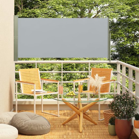 vidaXL Tuinscherm uittrekbaar 80x300 cm grijs