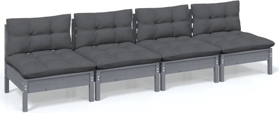 vidaXL Buitenbank - Kunststof - Grijs - 130x65x70 cm