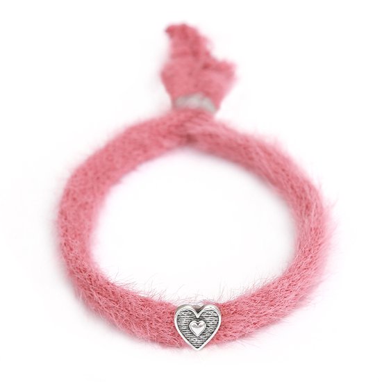 Bracelet moelleux framboise argent
