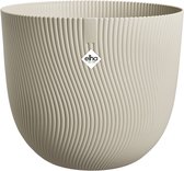 Elho Sereh Rond 30 - Bloempot voor Binnen & Buiten - 100% Gerecycled Plastic - Ø 29.5 x H 25.3 cm - Paddenstoel beige