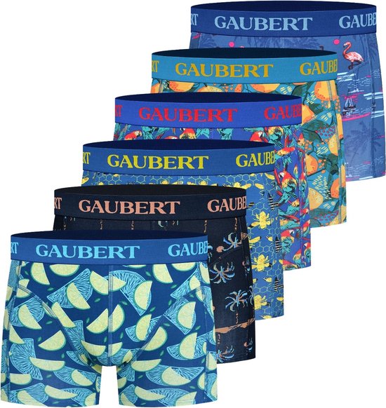 Gaubert - Bamboe Heren Boxershorts - multiprint - 6-pack - maat M