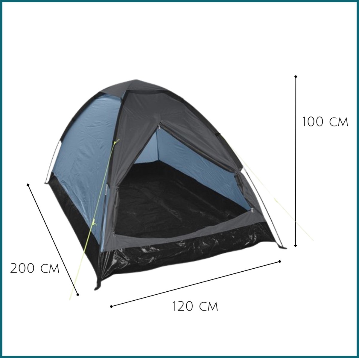 HIXA Tent - 1 Persoons - festivaltent - Blauw - Glow In The Dark - 200x120x100 cm - Polyester – foto 6