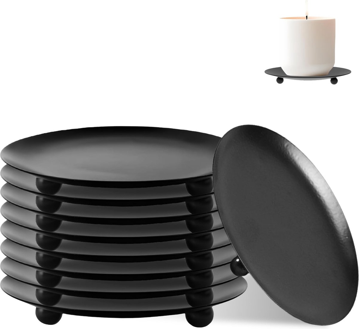 La'Moussawi ® Stijlvolle Zwarte IJzeren Kaarsenhouders voor Diverse Decoratieve Toepassingen