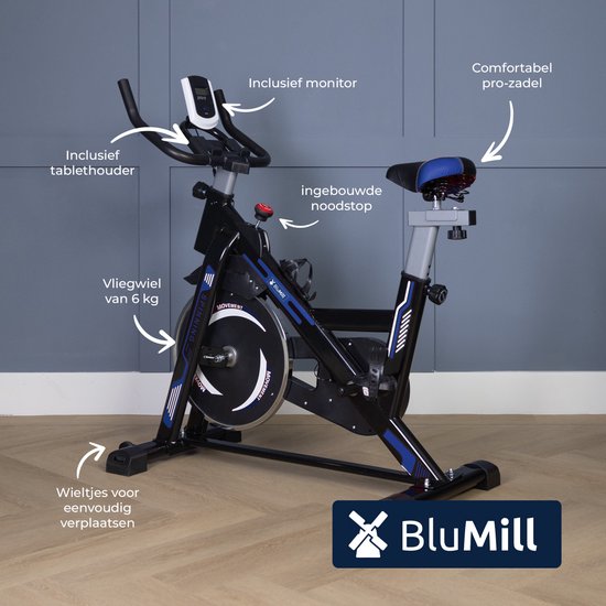 HOMCOM Hometrainer, Fietstrainer Met 8 Niveaus Magnetische Weerstand Staal Zwart~0v4p64dkhbg01