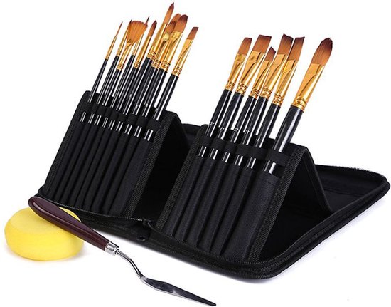 Künstlerpinselset, 10 stuks hoogwaardige kunstenaarspenselen met houten handvatten, EEN perfect penselset voor schilderliefhebbers, kinderen en beginners