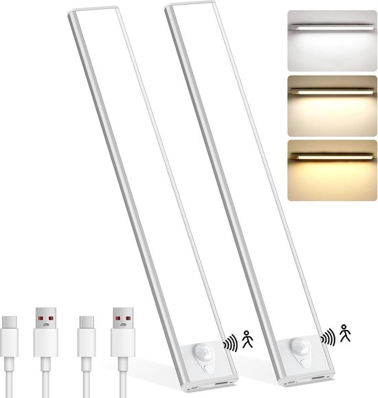 Oktaplex Riva onderkastverlichting LED vlak dimbaar warm wit 57,5cm keukenverlichting met sensor 690lm onderkastverlichting 10W 230V zilver
