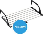 Bol.com BrinQ Goods® Droogrek Inklapbaar - Wanddroogrek - Muur - Ophangbaar - Wasrek Hangend - 4.3m Drooglengte - Zwart aanbieding
