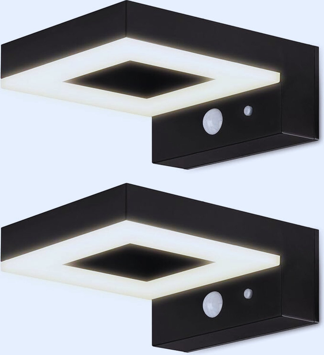 Led-Wandlamp Op Zonne-energie Met Bewegingssensor Voor Buiten – 600 Lumen Veiligheidslicht, IP44 Waterdicht- 3 Lichtmodi- Set Van 2 – Energieklasse A
