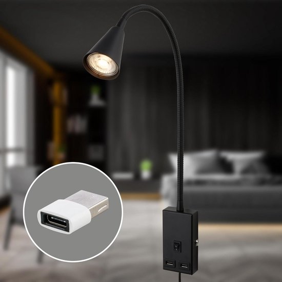 Boeklamp Grundig / Leeslamp met een klem / led / usb aansluiting / ca Boeklamp Grundig / Leeslamp met een klem / led / usb aansluiting / ca