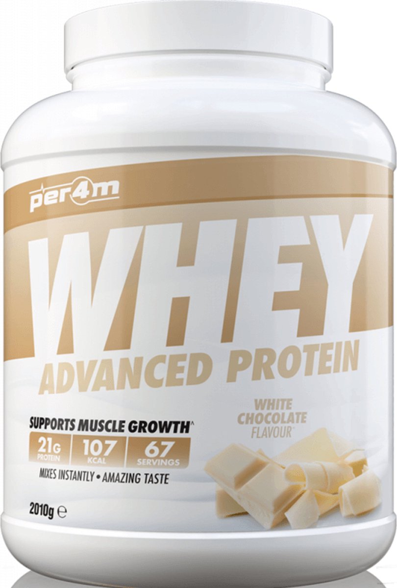 Goedkoopste Per4m Whey Advanced Protein (2010g) White Chocolate - Eiwitten - Eiwit Mix
