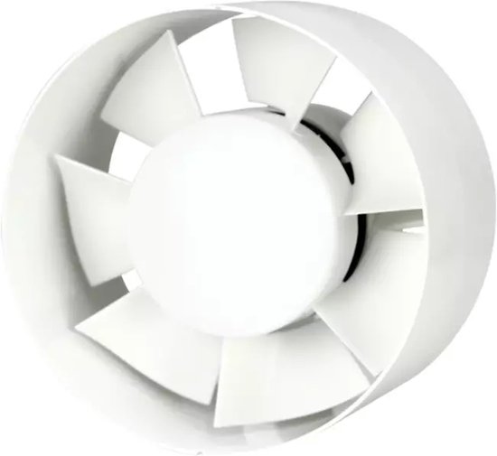 Kunststof buisventilator Ø100 mm inline 100 m³/u stil onderhoudsarm voor ventilatiekanalen