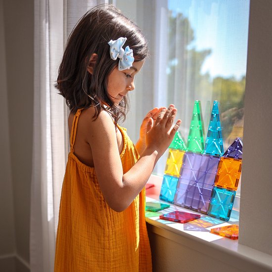 Magna-Tiles Clear Colors - Magnetische tegels voor ruimtelijk inzicht - 32 stuks