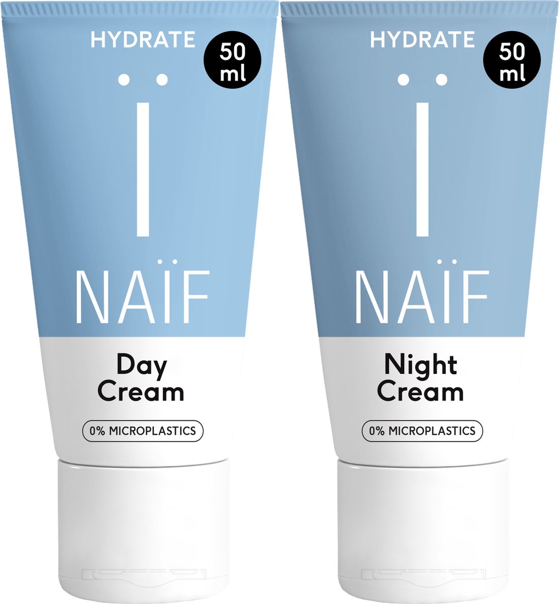 Naïf Dag & Nachtcrème - 2 x 50ml - Voordeelverpakking Gezichtsverzorging - met Natuurlijke Ingrediënten