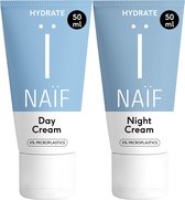 Naïf - Dagcrème & Nachtcrème Voordeelset - Gezichtsverzorging - met Natuurlijke Ingrediënten - 2x50ml