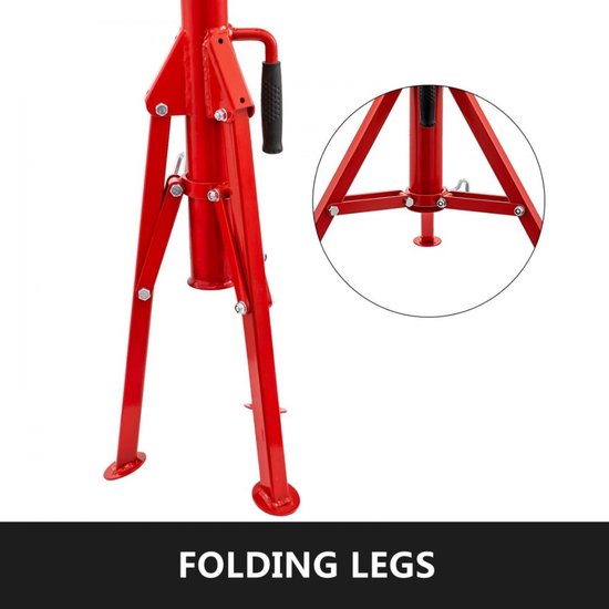 Soporte De Tubos Plegable Altura 71-132 Cm Capacidad 1130 Kg Color Rojo | Envío gratis
