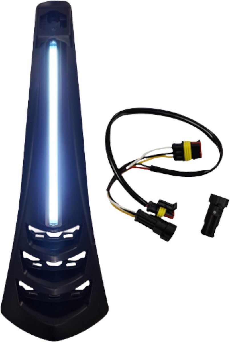 Voorscherm Mat Zwart Claxon Neus Vespa Sprint / Primavera V.a 2018 + Led Bar