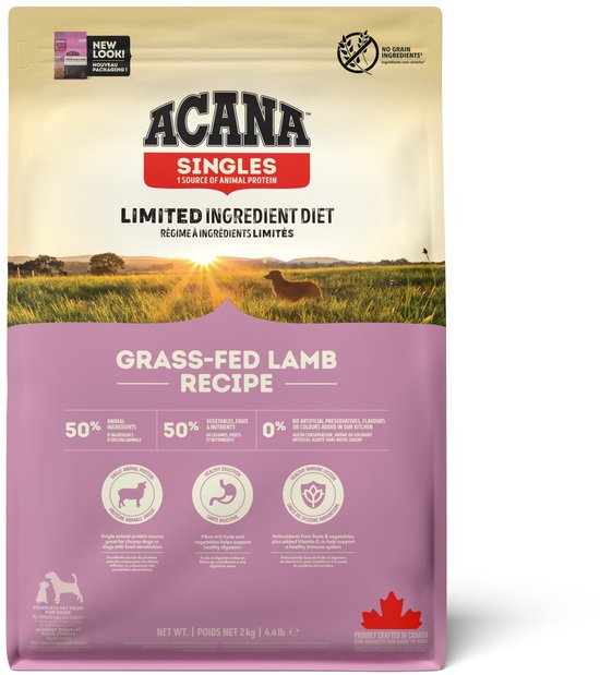 ACANA Grass-fed Lamb - Hondenvoer - Monoproteïne - Licht Verteerbaar - Ondersteunt Spijsvertering