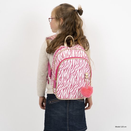 Beagles Originals Kids Rugzak - 10" Tablet vak - Kinderrugtas - Roze Zebra strepen - Geisoleerd Lunch Vak - 3-6 Jaar - Roze zebra