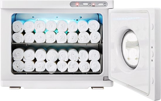Chauffe-Serviettes UV 5L Noir – Stérilisateur Sèche-Serviettes 360° – Chauffage Rapide à 176°F – Idéal Salle De Bain, Hôtel, Salon De Beauté