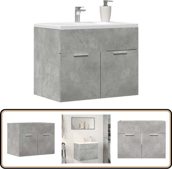 Bewerkt Houten Badkamermeubel VidaXL Wastafelkast 60x38,5x46 Cm - Zwart Eiken, Extra Opbergruimte Voor Je Badkamer Badkamermeubel Bewerkt Hout