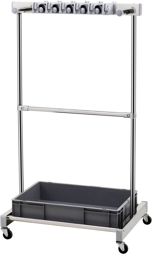 VEVOR Tuingereedschapstandaard 1243x508x660mm Gereedschapshouder Organizer Roestvrij Staal Pp Multifunctioneel Opbergrek voor Tuingereedschap 10 Gereedschapsvakken 24 Haken Tuingereedschapshouder Bezemhouder