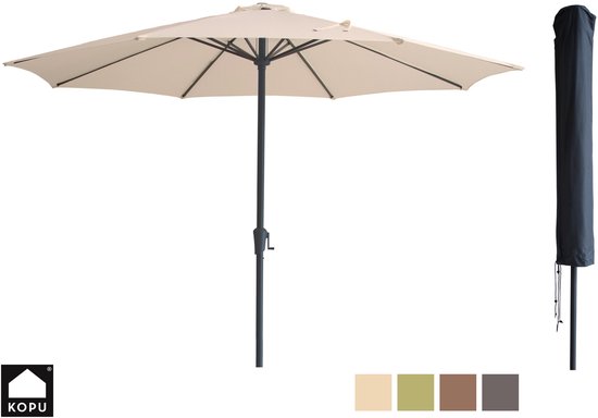 Kopu® Madrid 350 cm Grote Parasol Rond met Beschermhoes - Creme