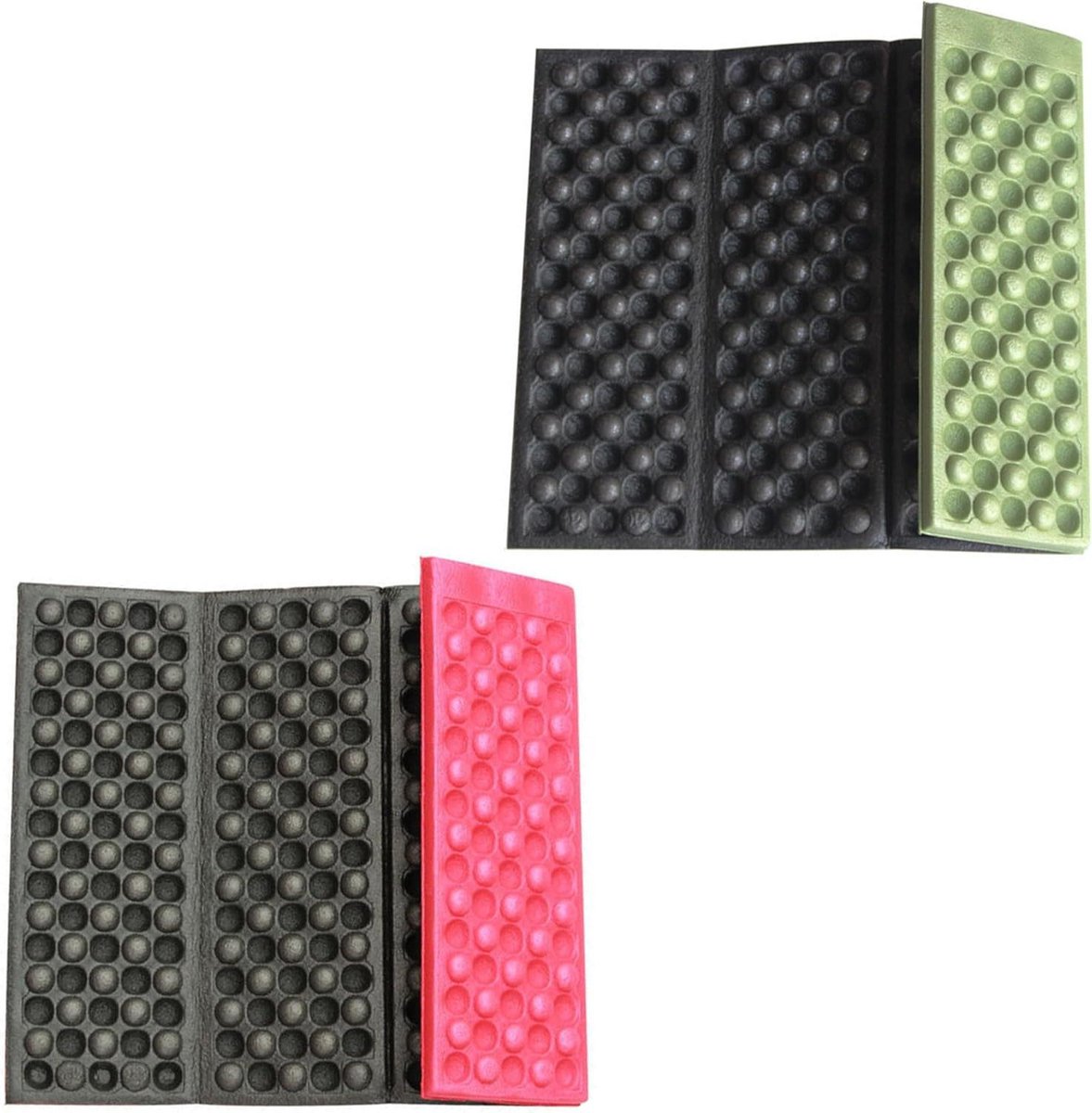 Outdoor Opvouwbaar Kussen Mat - Waterdicht - Voor Camping, Park, Wandelen - 2 Stuks (Rood Groen)