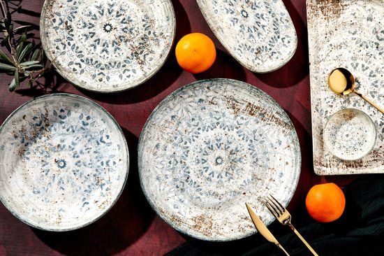 Fine2Dine Nova schaal ø 26 cm porselein blauw | Oldenhof