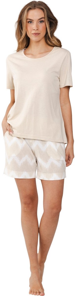 Pastunette Premium Shortama Sketchy Waves - Beige - Katoen/Modal