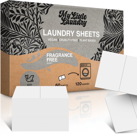 My Little Laundry Wasstrips - 120 Wasbeurten - Ongeparfumeerd - Wasmiddel Wasvellen Wasdoekjes Wasmiddeldoekjes Detergent Sheets Laundry Strips