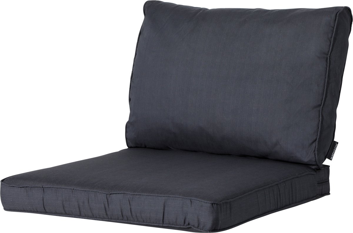 Set van 4 Madison Luxe Loungekussens in Basic Black, bestaande uit kussens van 73x73 cm en 73x40 cm.